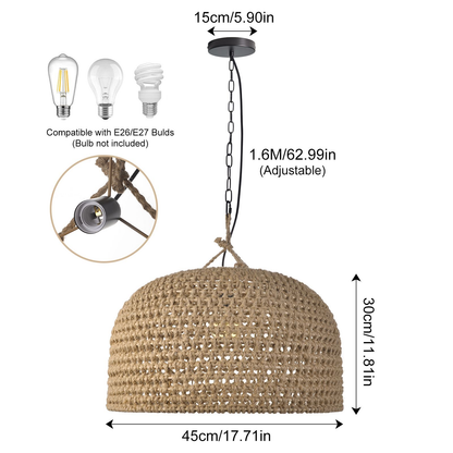 Retro Hemp Rope Woven Pendant Light