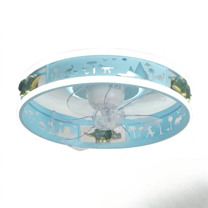 Kids Round Ceiling Fan with LED Light