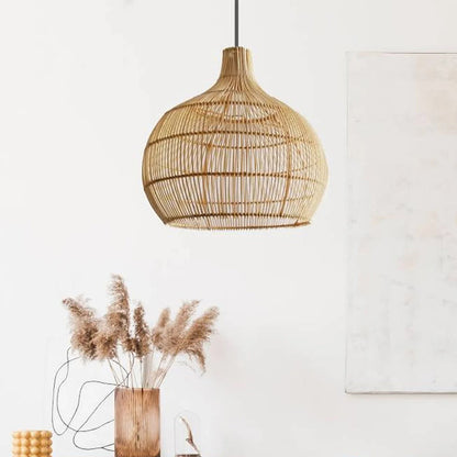 Country Rattan Woven Dining Pendant