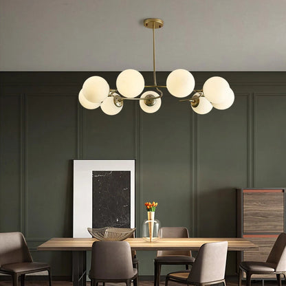 Milk Glass Bubble Cluster Chandelier