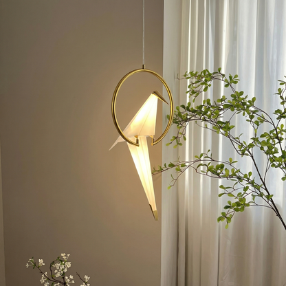 Single Origami Bird Bedside Pendant