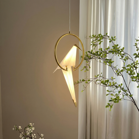 Single Origami Bird Bedside Pendant