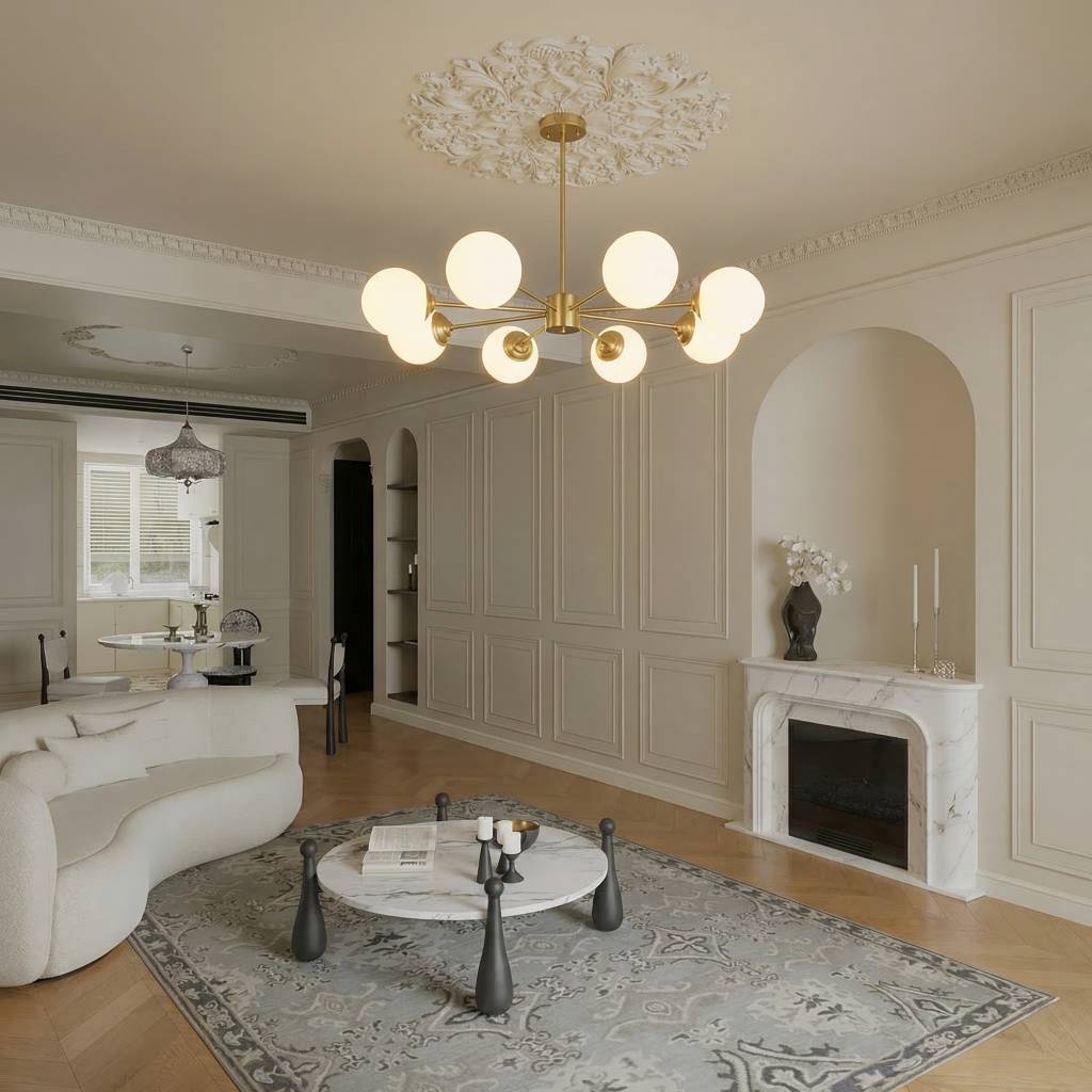 Brass Molecular Sputnik Chandelier