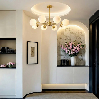 Brass Molecular Sputnik Chandelier