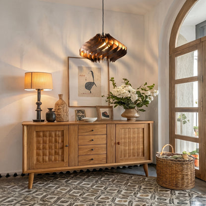 Twisted Wood Ribbon Pendant Light