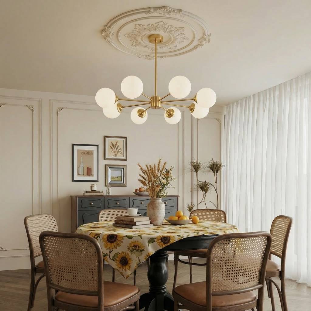 Brass Molecular Sputnik Chandelier