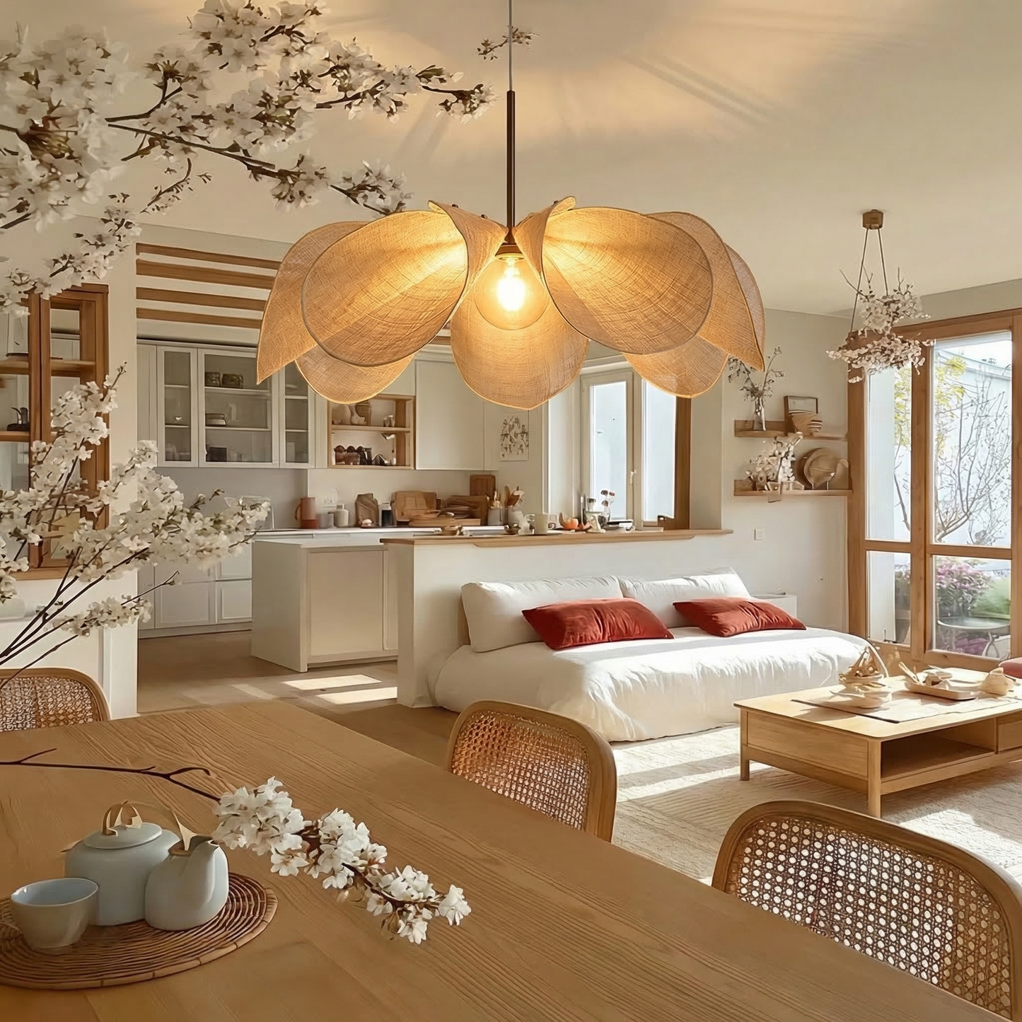 Petal Linen Pendant Light