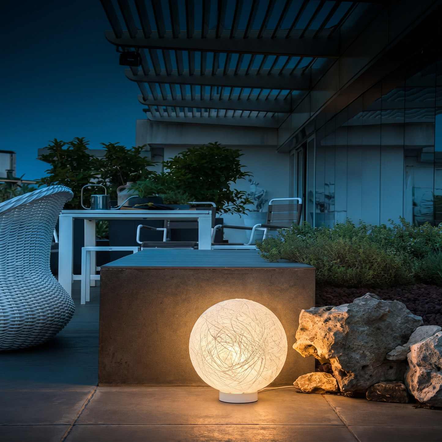 Hemp Fibre Moon Globe Lamp
