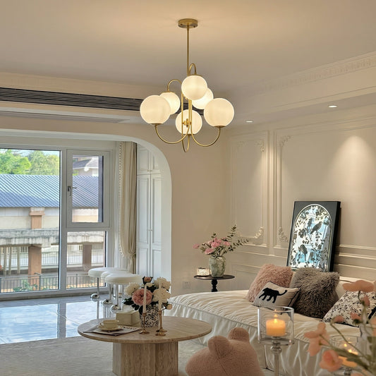 Gooseneck Orb 6-Light Chandelier