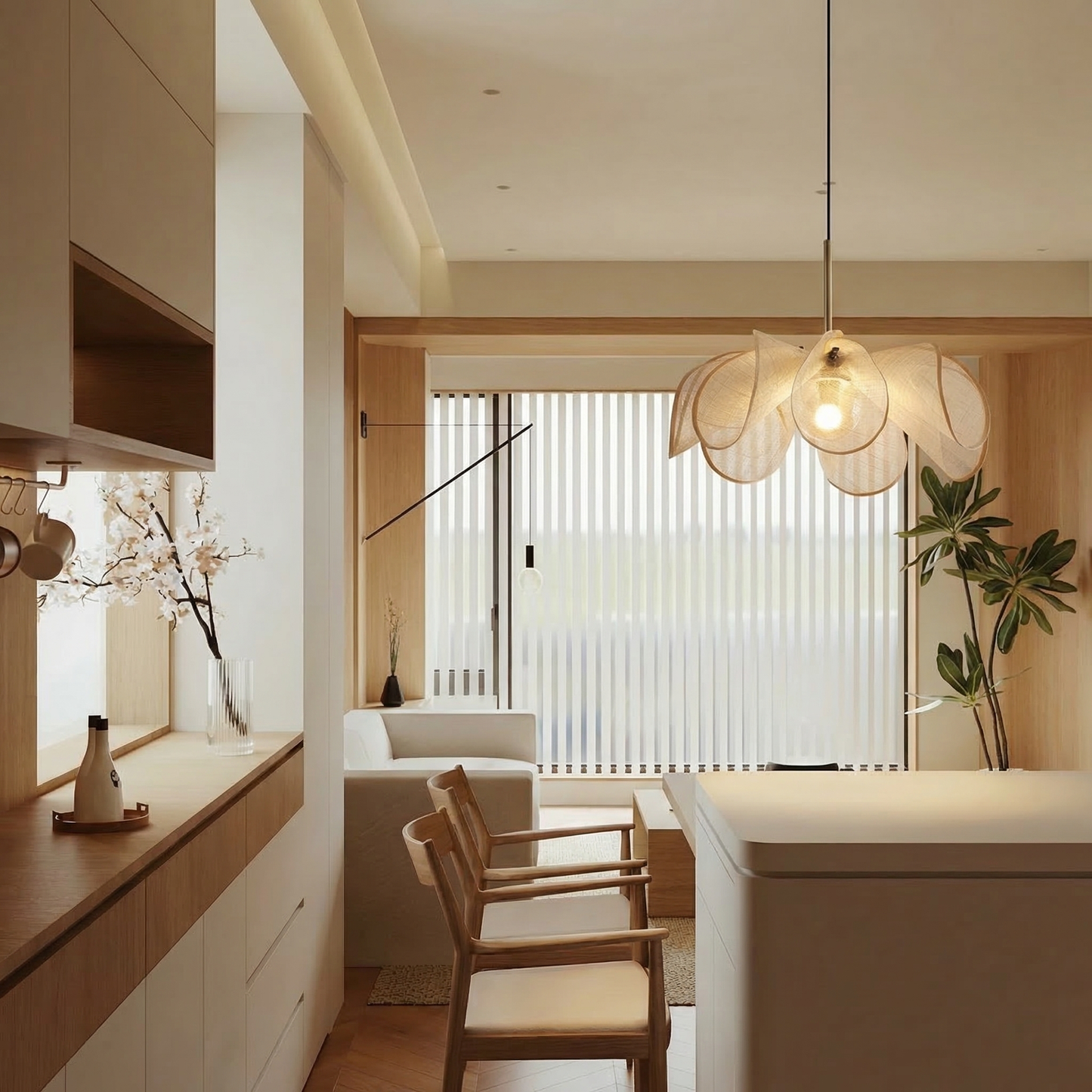 Petal Linen Pendant Light