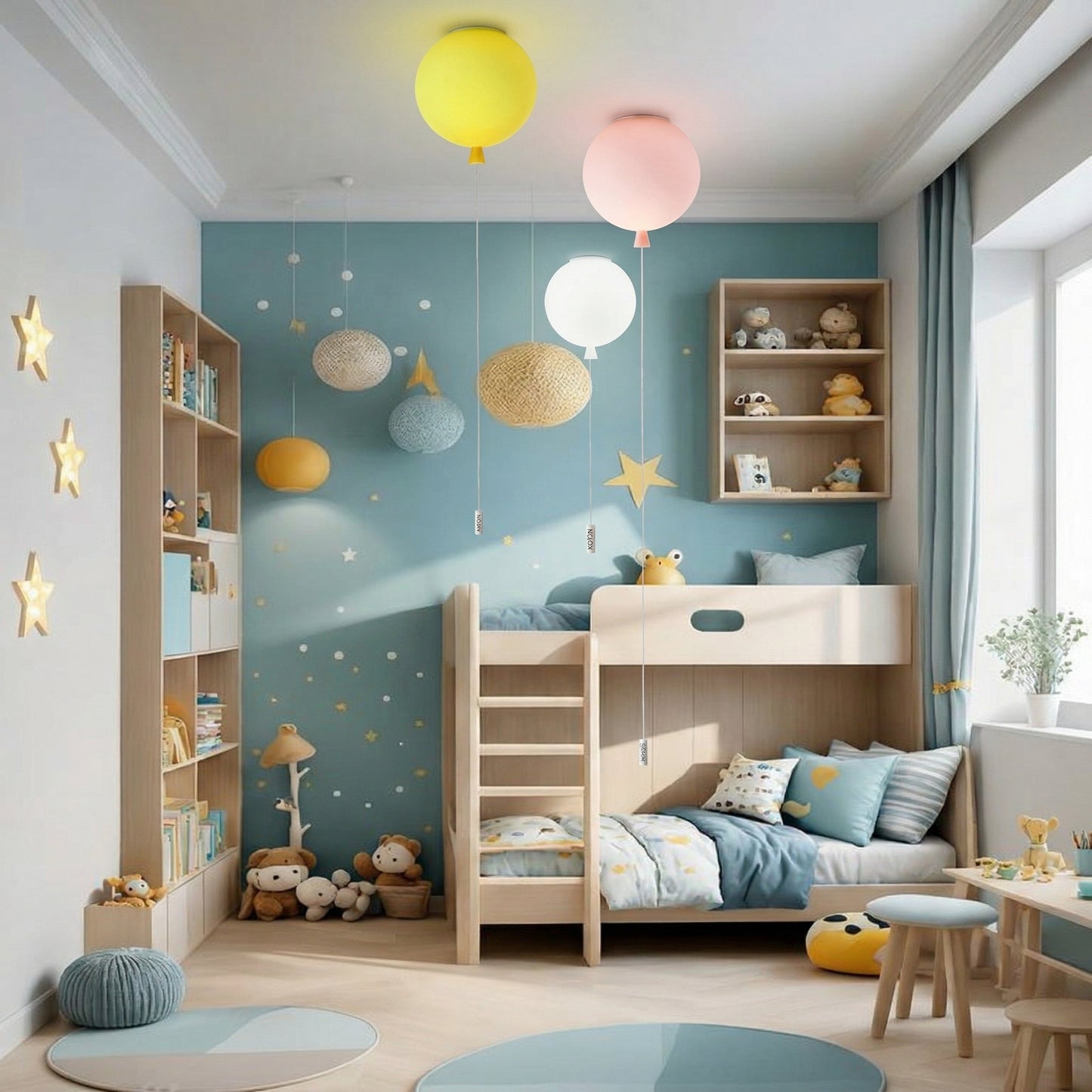 Balloon Glass Flush Mount for Kids Rooms