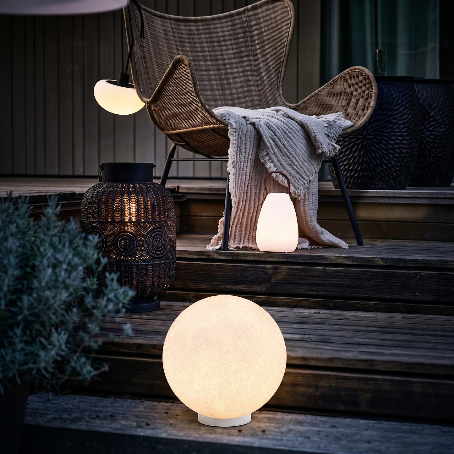 Hemp Fibre Moon Globe Lamp