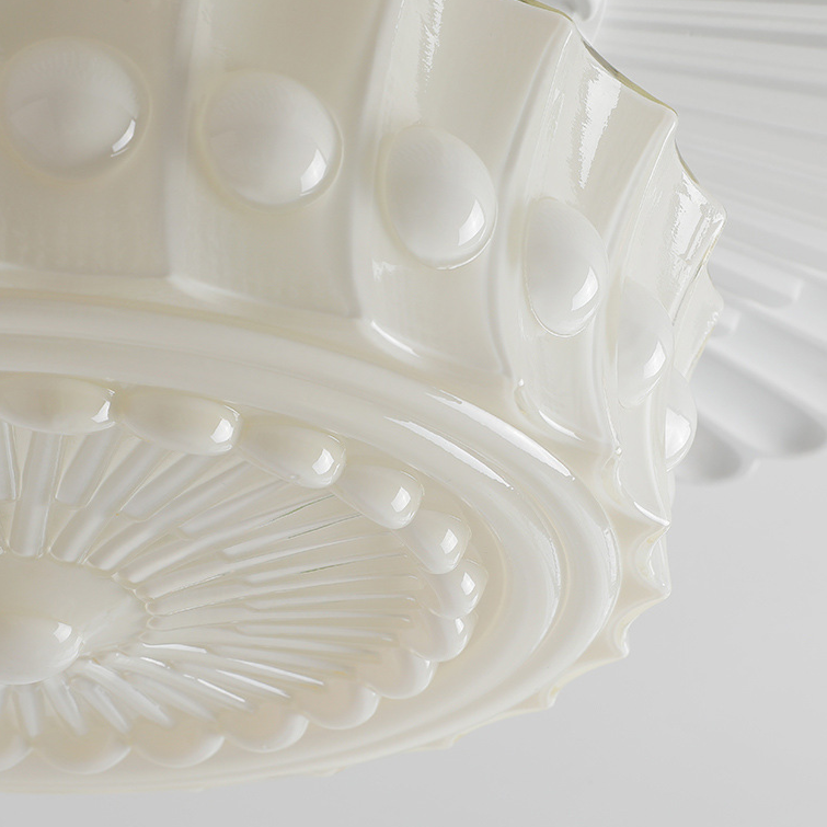 Hobnail Milk Glass Flush Mount Light