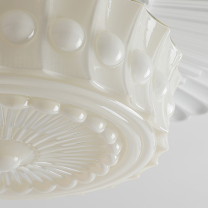 Hobnail Milk Glass Flush Mount Light