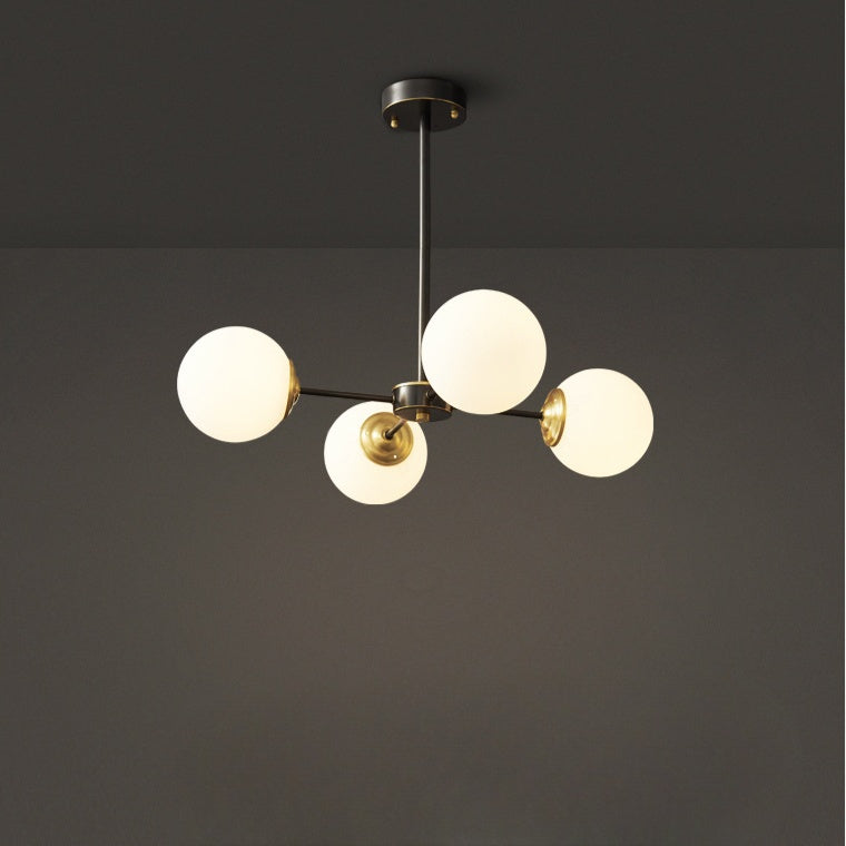 Black and Brass Sputnik Globe Chandelier