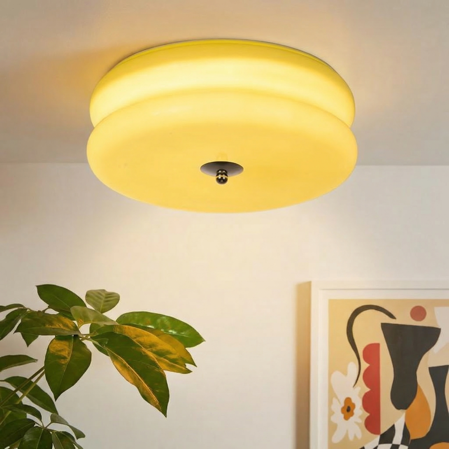 Double-Tier Macaron Glass Flush Mount