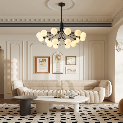 Multi-Globe Crown Chandelier in Black
