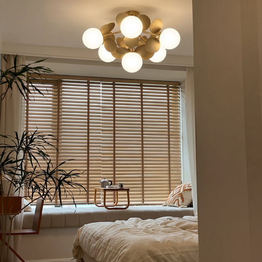 Grey Petal Flush Mount Ceiling Light