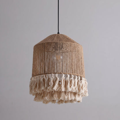 Jute Rope Fringe Tassel Pendant Light
