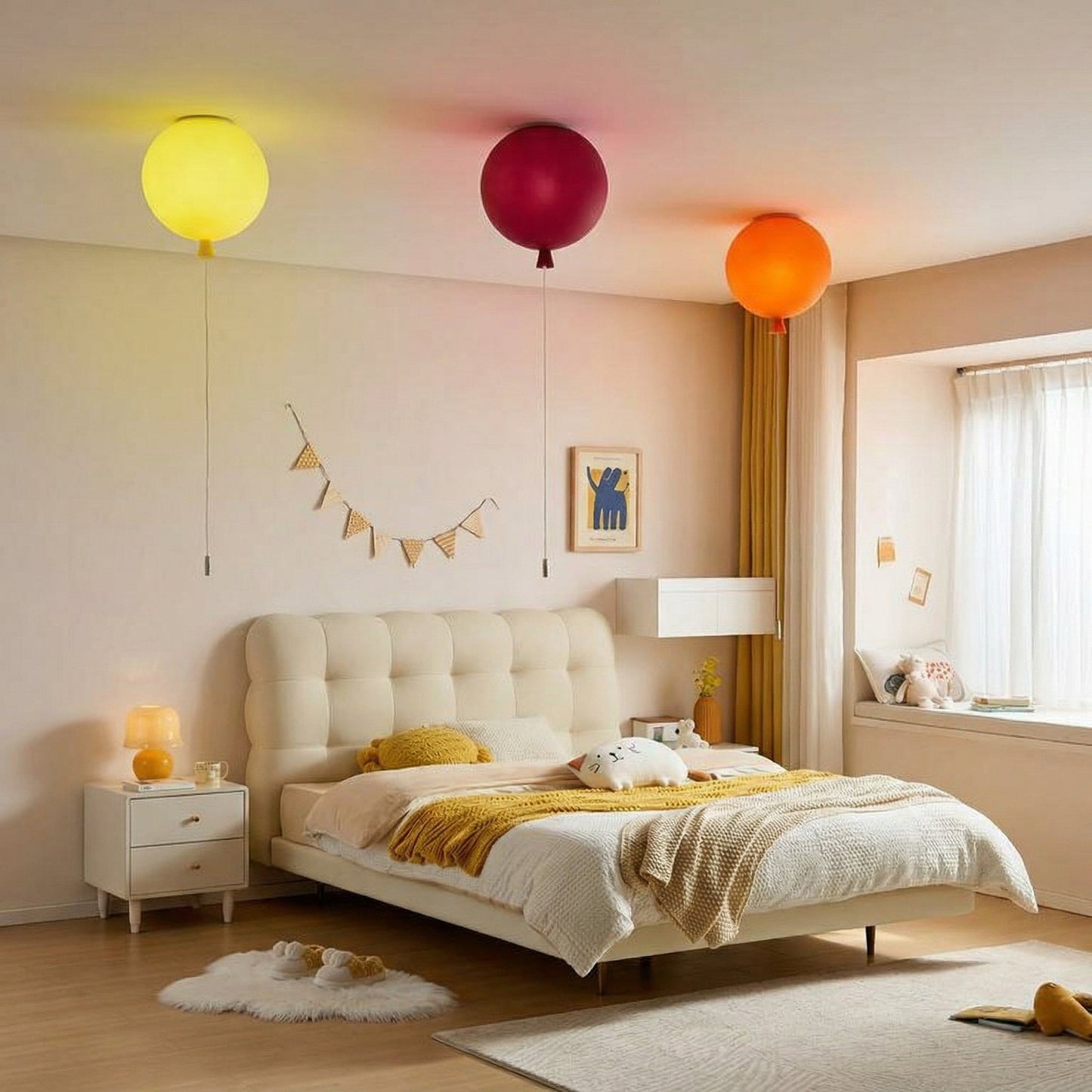 Balloon Glass Flush Mount for Kids Rooms