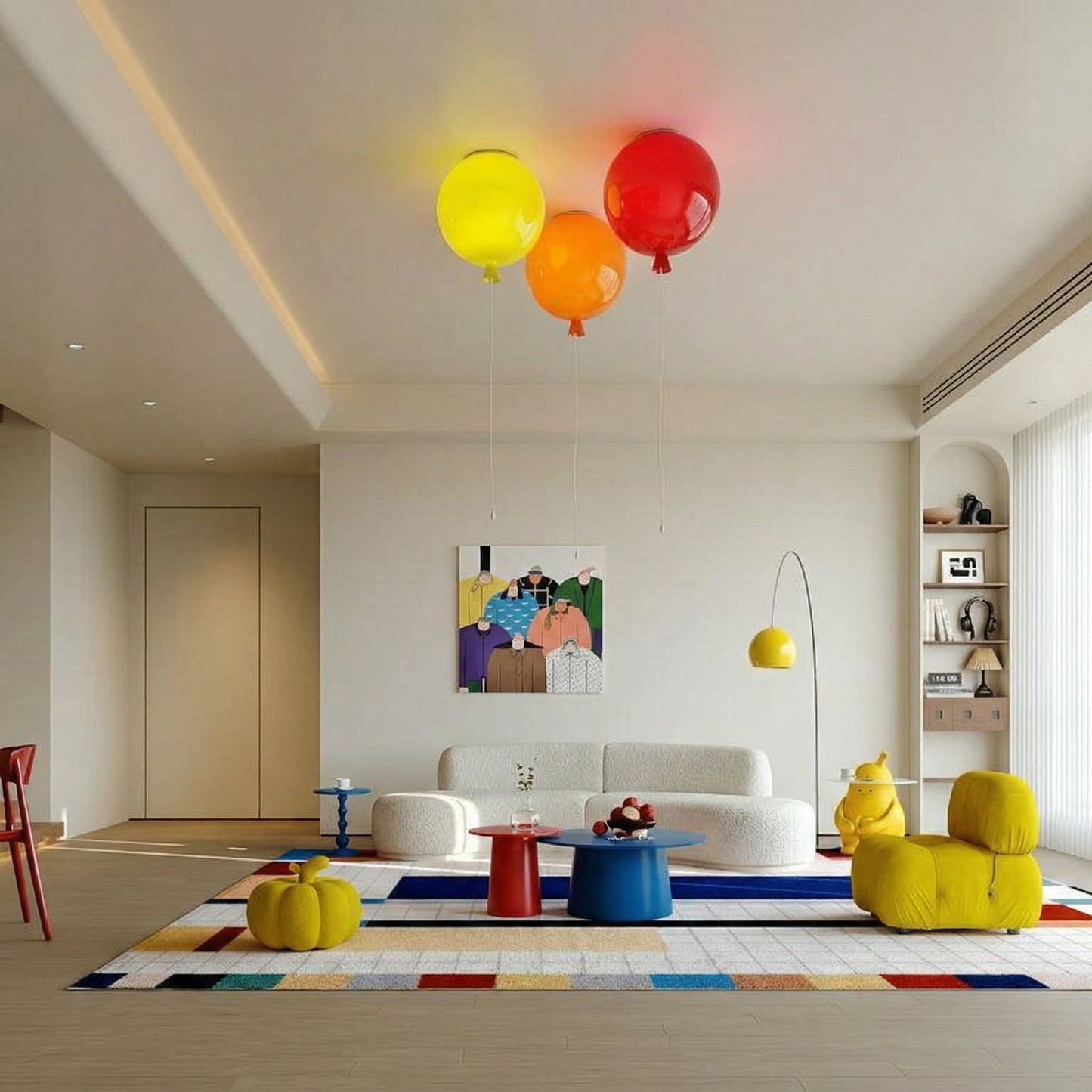 Balloon Glass Flush Mount for Kids Rooms