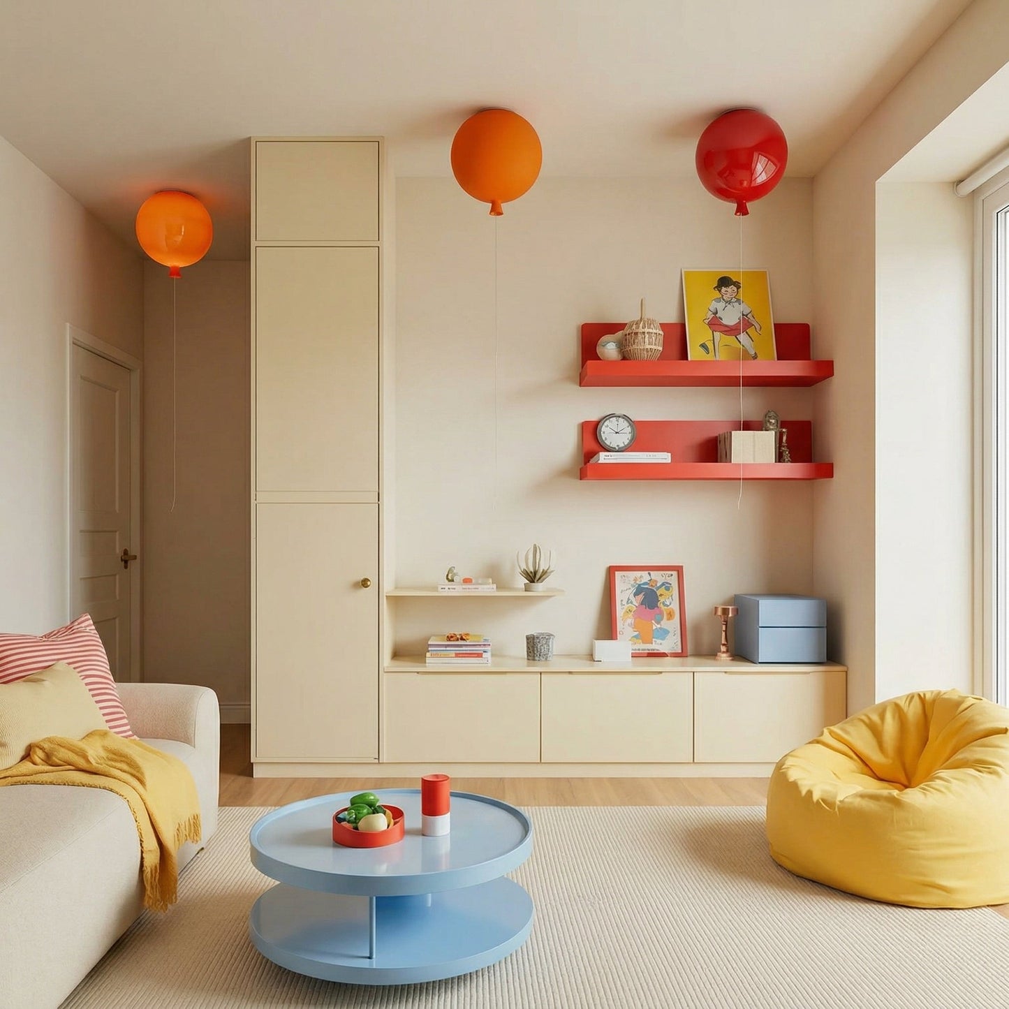 Balloon Glass Flush Mount for Kids Rooms