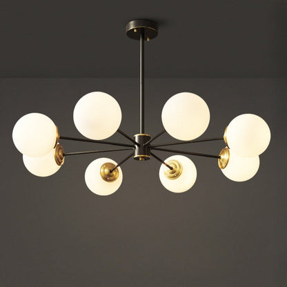 Black and Brass Sputnik Globe Chandelier