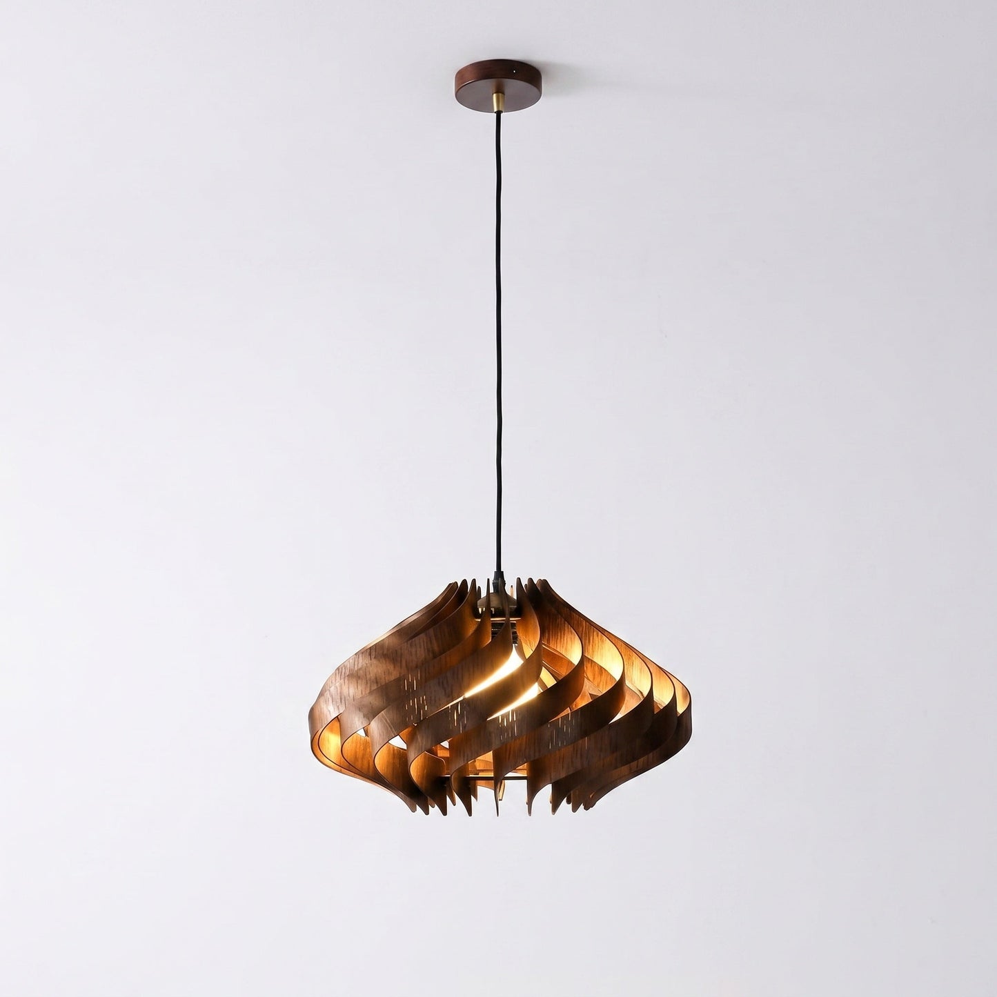 Twisted Wood Ribbon Pendant Light