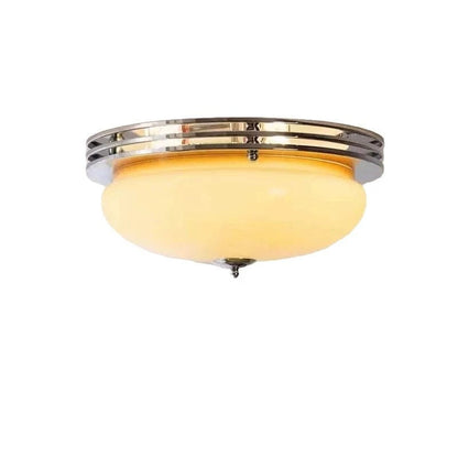 Bauhaus Amber Glass Flush Mount