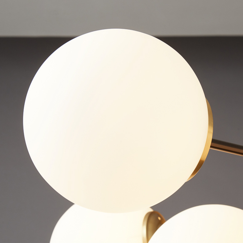 Dual-Tier Globe Chandelier in Black and Gold