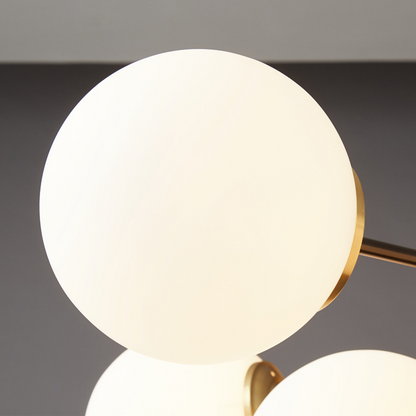 Dual-Tier Globe Chandelier in Black and Gold