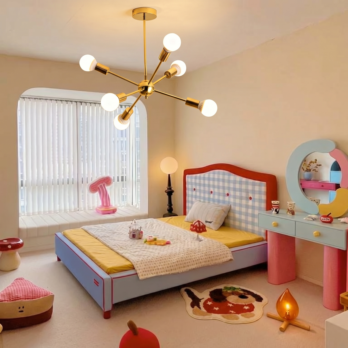 Gold Sputnik Starburst Chandelier