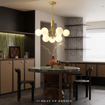 Gold Branching Globe Chandelier
