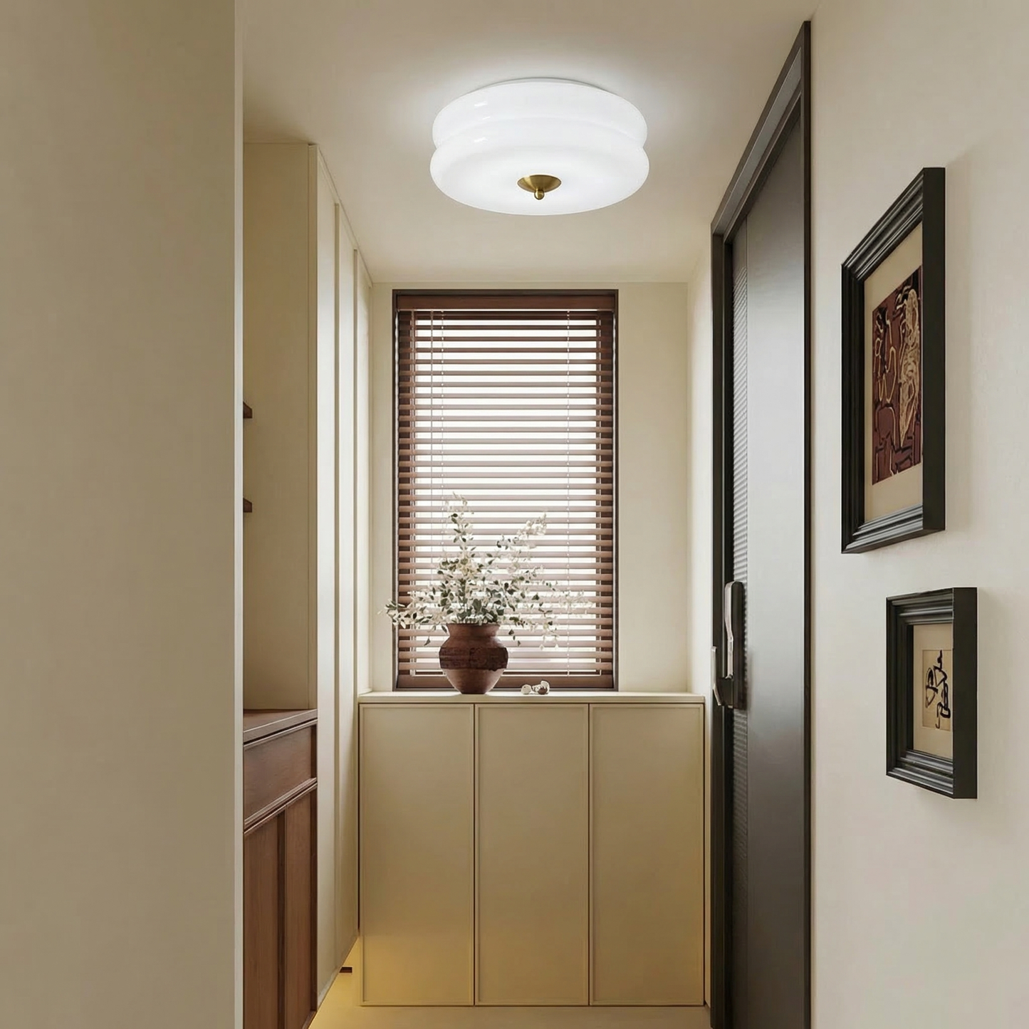 Double-Tier Macaron Glass Flush Mount