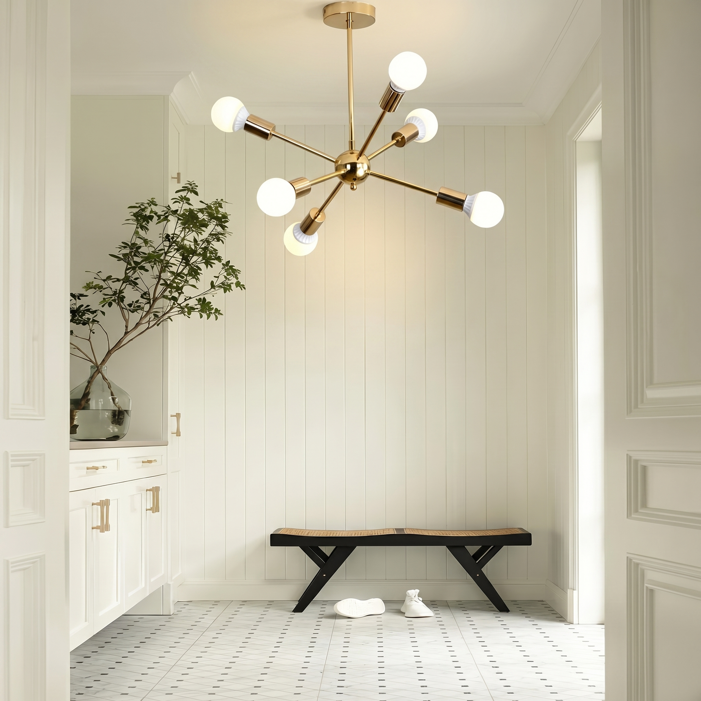 Gold Sputnik Starburst Chandelier