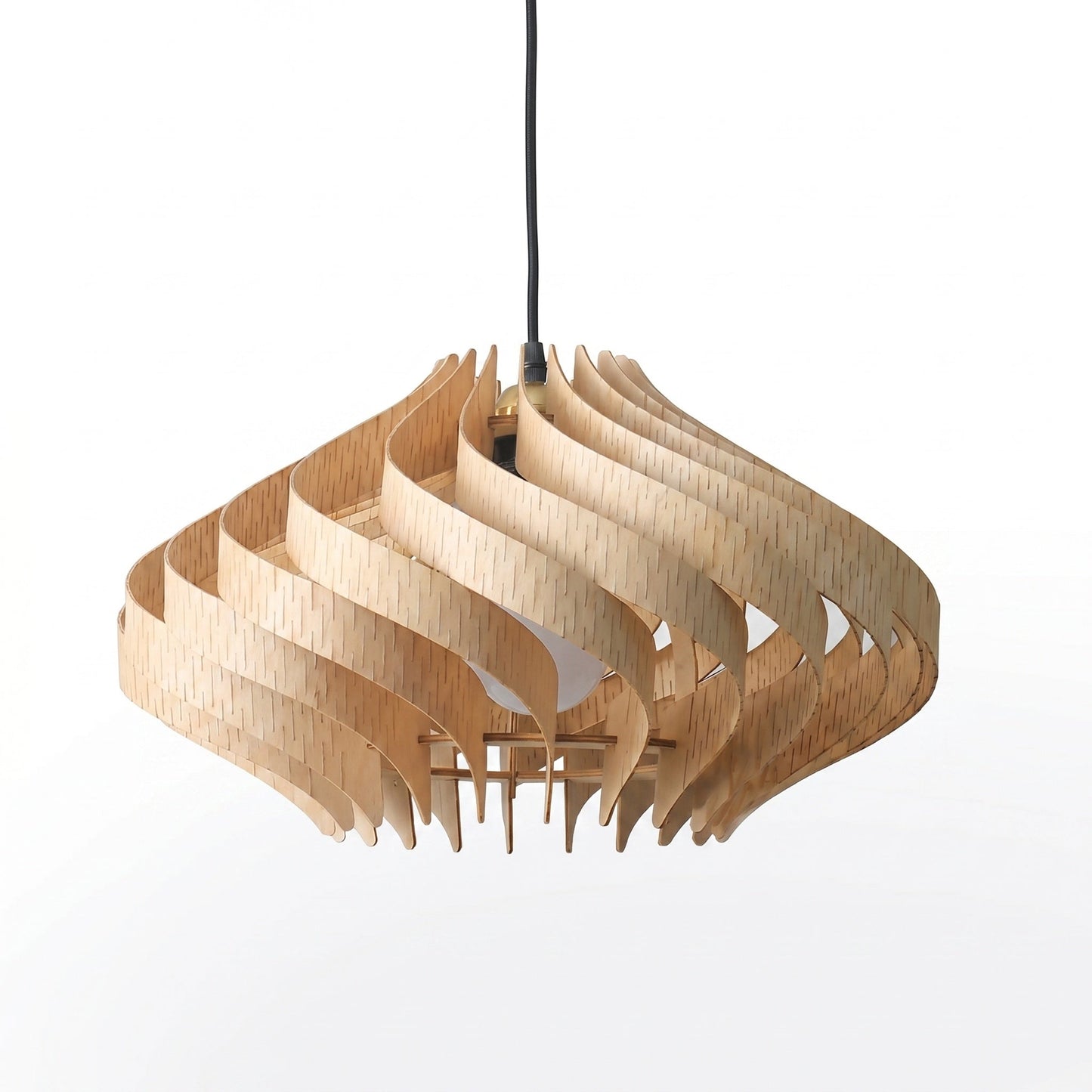 Twisted Wood Ribbon Pendant Light