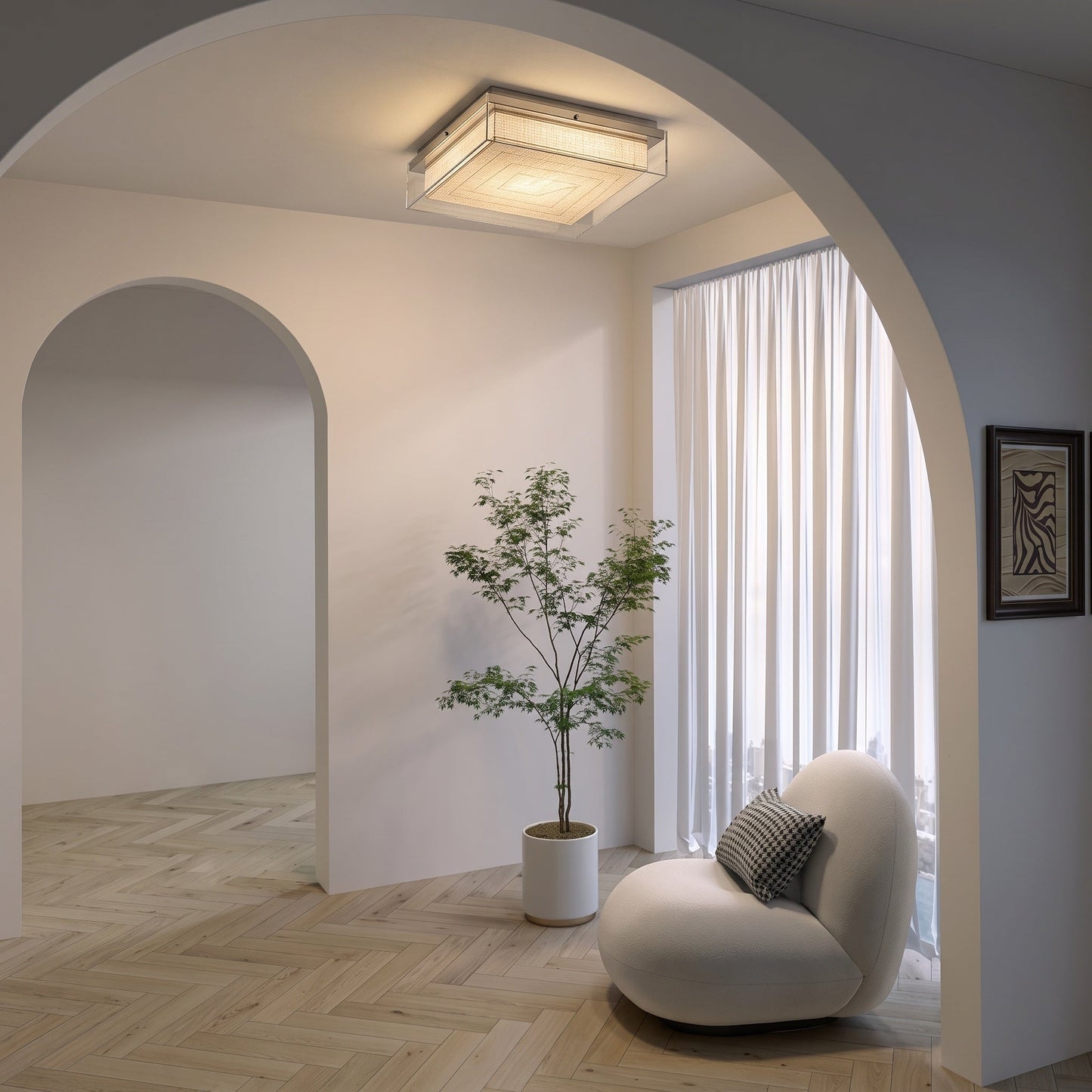 Layered Square Acrylic Flush Mount