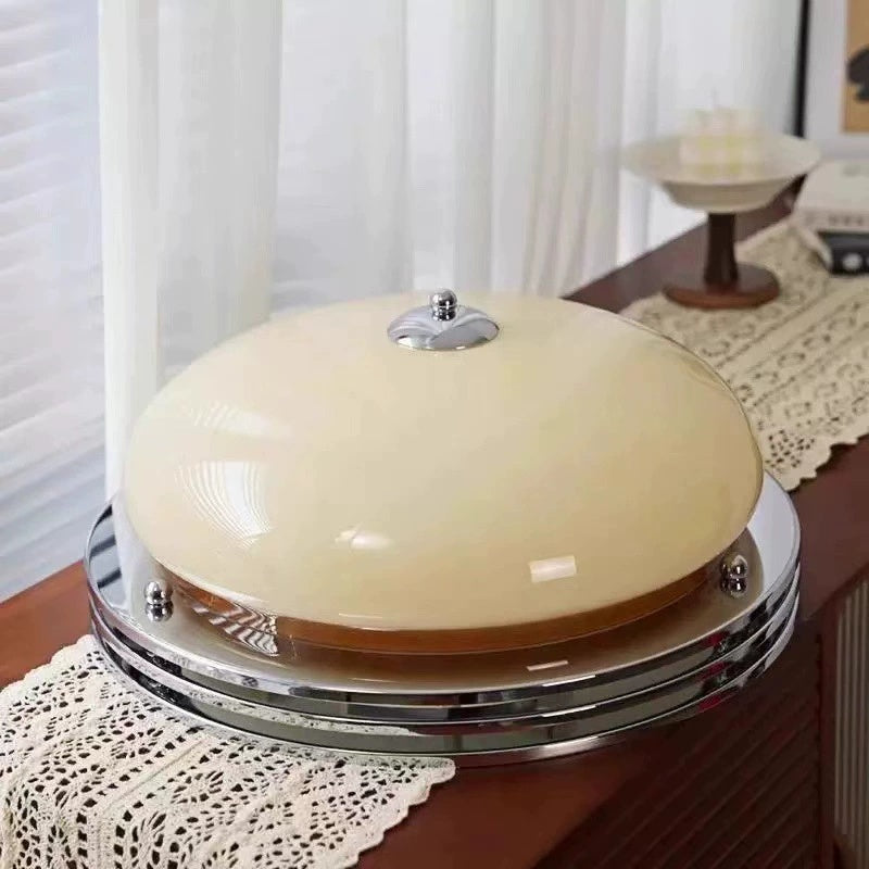Bauhaus Amber Glass Flush Mount