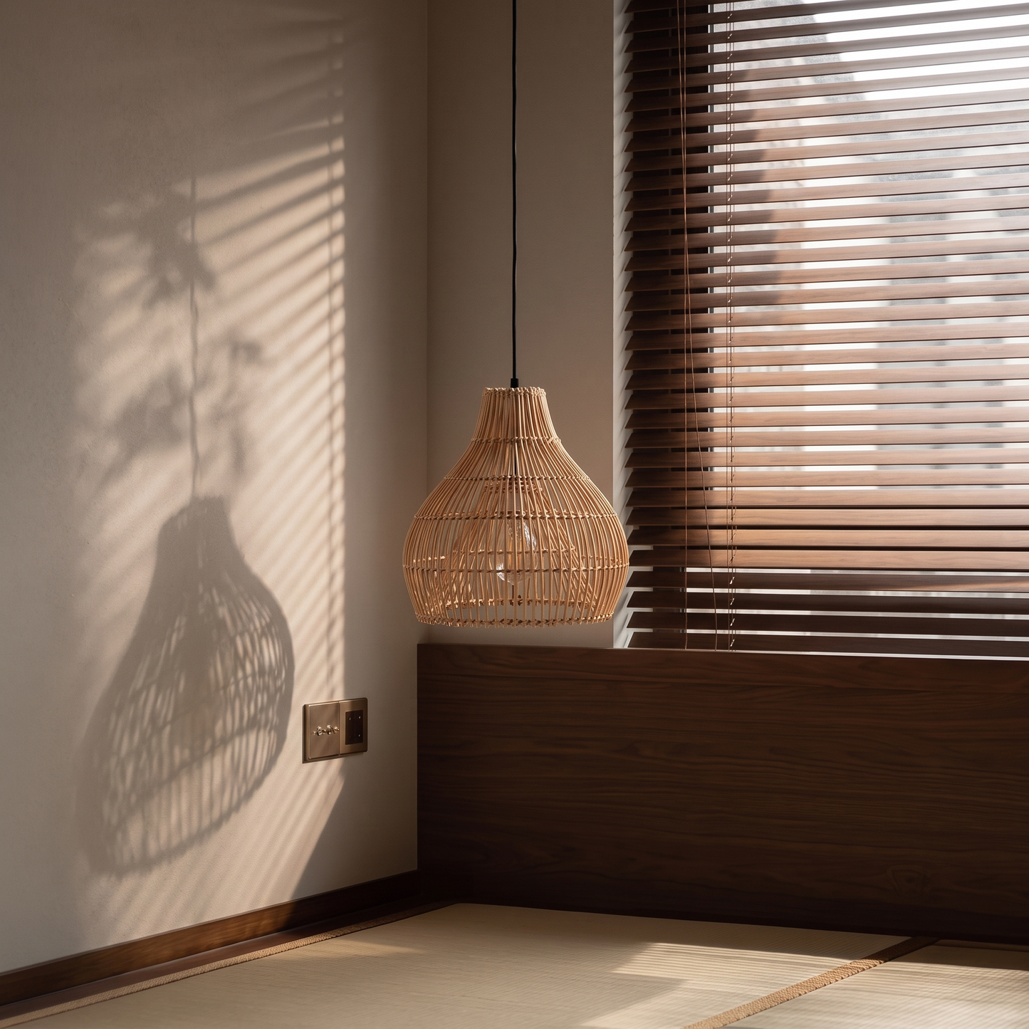 Rattan Gourd Pendant Light