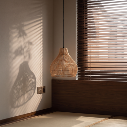 Rattan Gourd Pendant Light