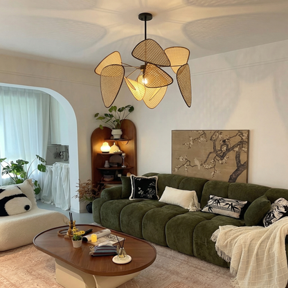 Cane Webbing Screen Chandelier