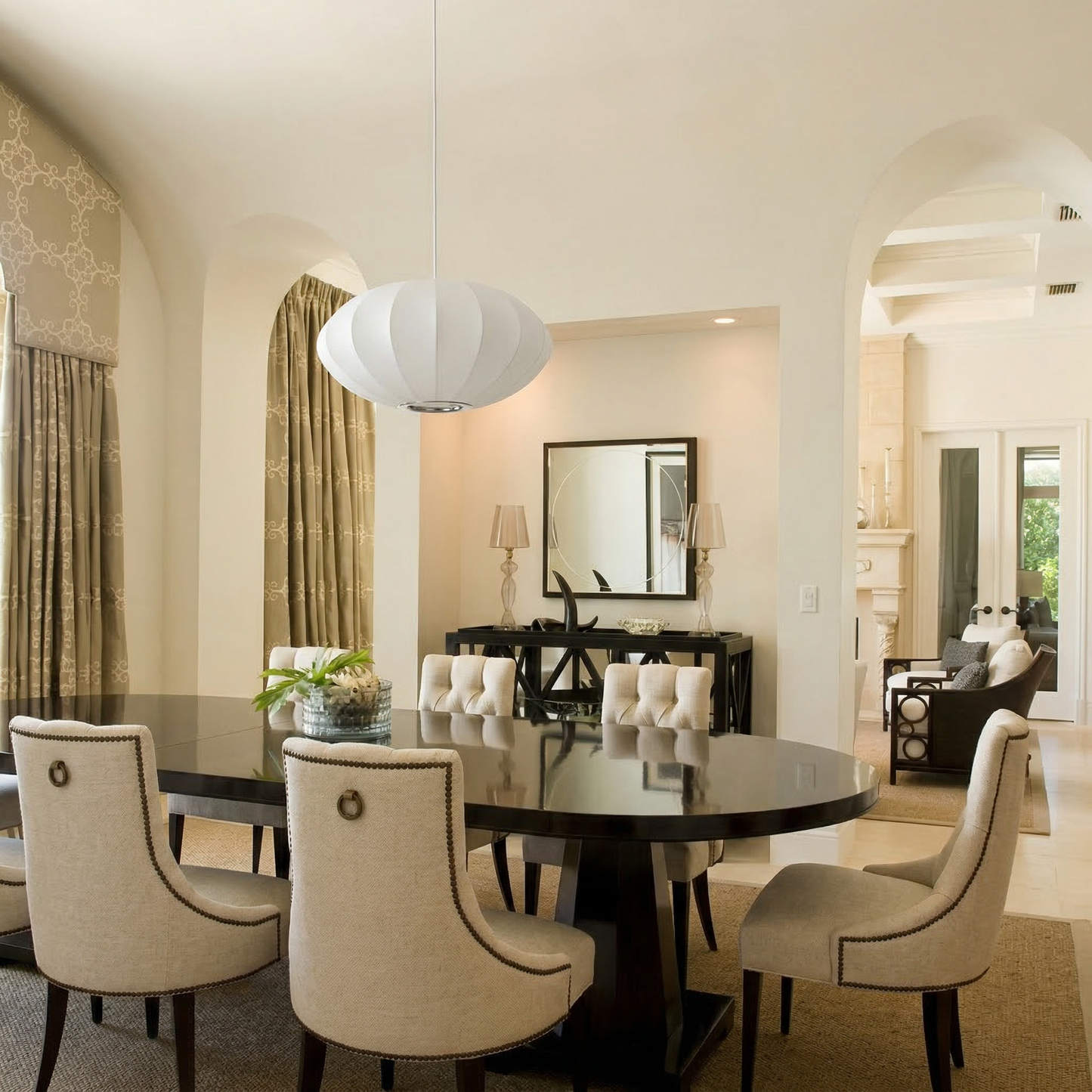 Silk Bubble Saucer Pendant Light