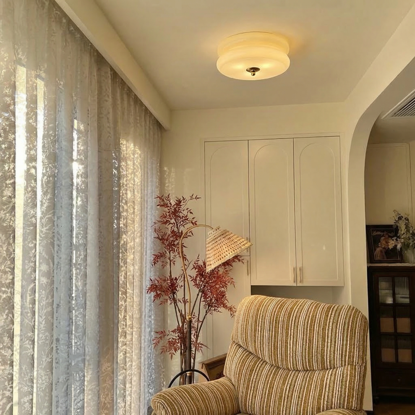 Double-Tier Macaron Glass Flush Mount