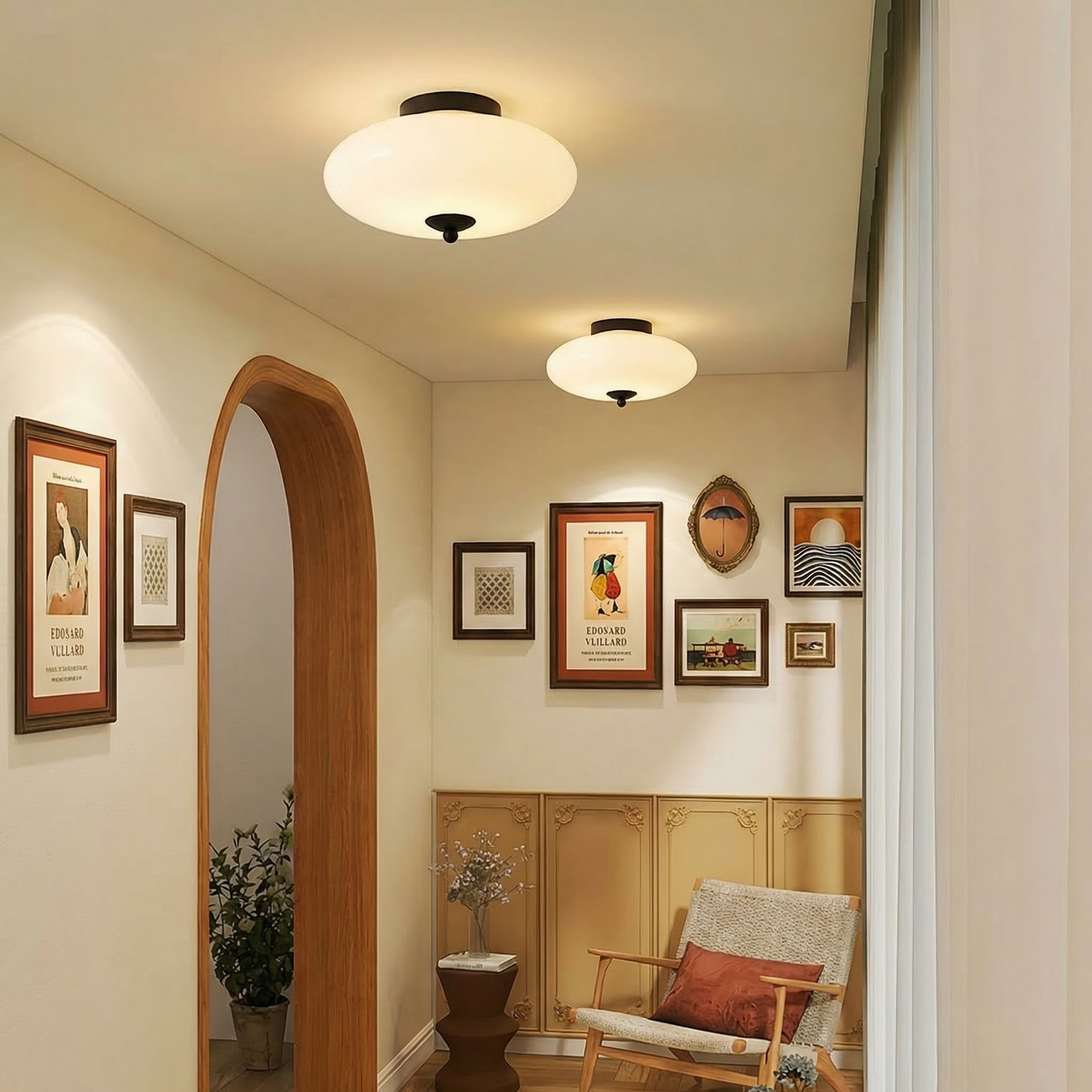 UFO Opal Glass Flush Mount Light