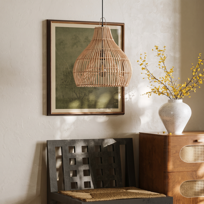 Rattan Gourd Pendant Light