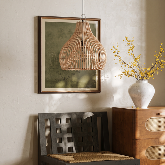 Rattan Gourd Pendant Light