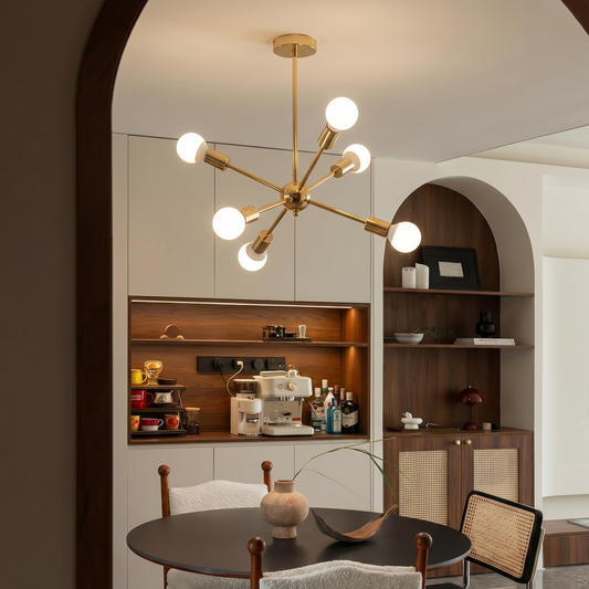 Gold Sputnik Starburst Chandelier