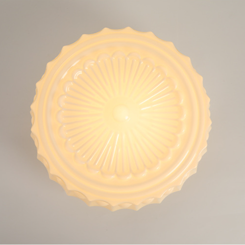 Hobnail Milk Glass Flush Mount Light