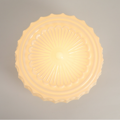 Hobnail Milk Glass Flush Mount Light