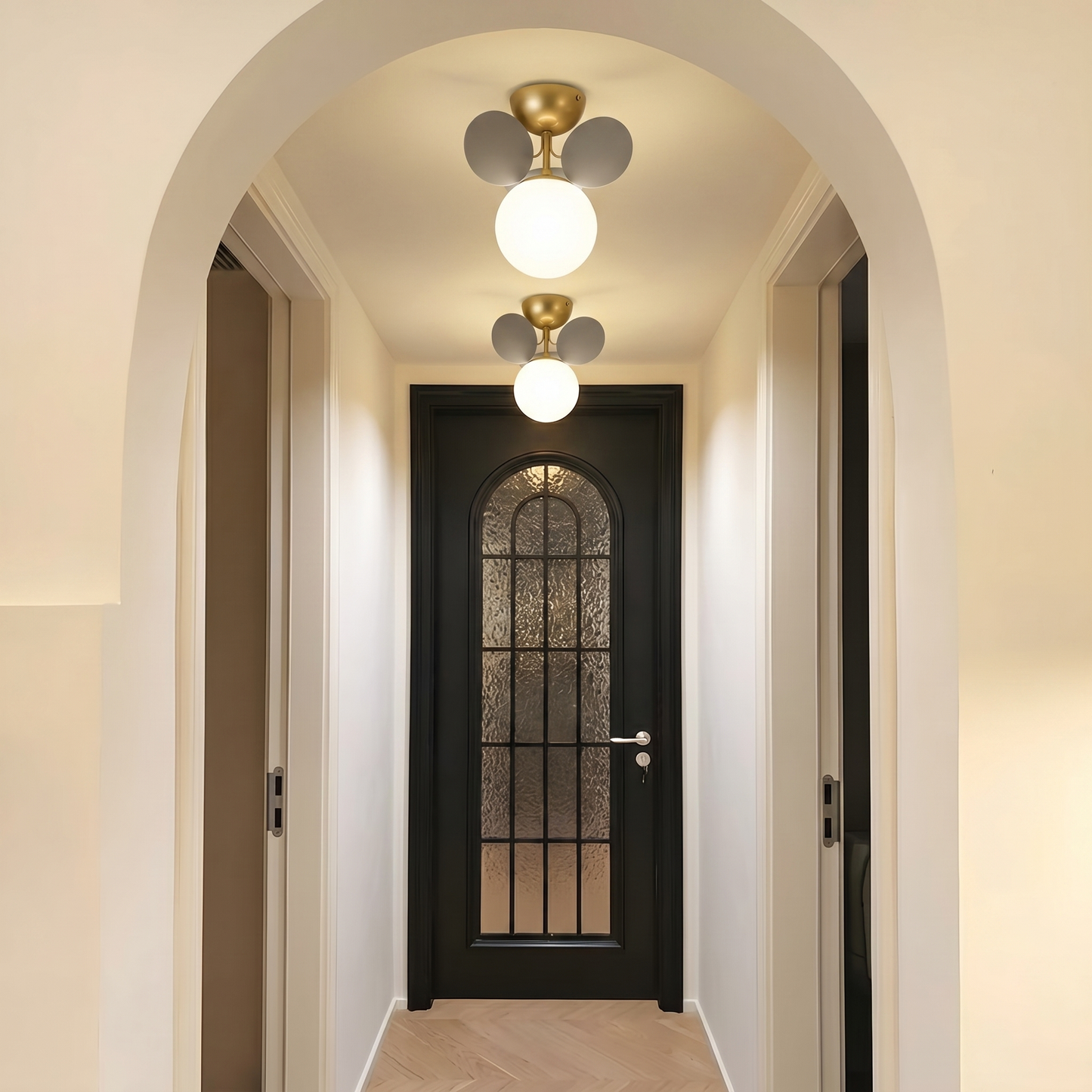 Grey Petal Flush Mount Ceiling Light
